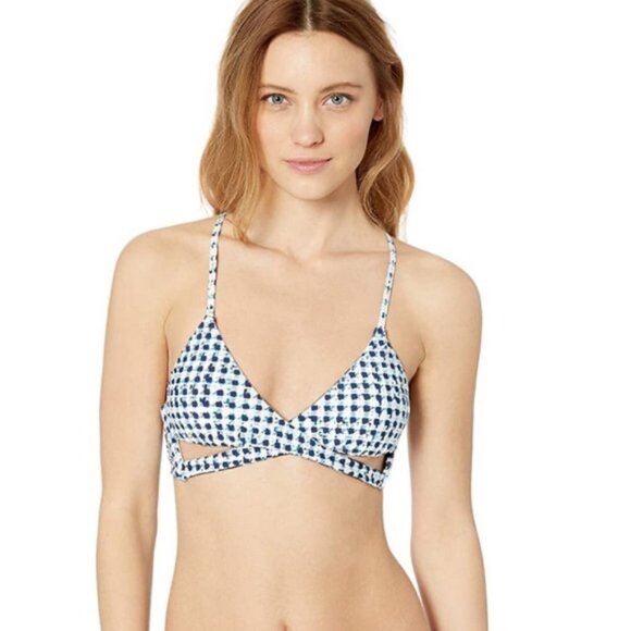 Lucky Brand Swim Reversible On the Grid Twist Bralette Bikini Top Small S - Picture 15 of 15
